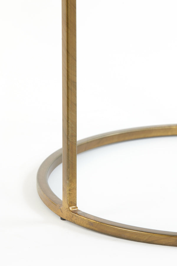 Light & Living Living Side table S/2 40x45+50x52 cm DUARTE smoked glass-gold House of Isabella UK