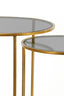 Light & Living Living Side table S/2 40x45+50x52 cm DUARTE smoked glass-gold House of Isabella UK