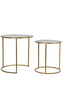 Light & Living Living Side table S/2 40x45+50x52 cm DUARTE smoked glass-gold House of Isabella UK