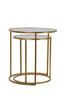Light & Living Living Side table S/2 40x45+50x52 cm DUARTE smoked glass-gold House of Isabella UK