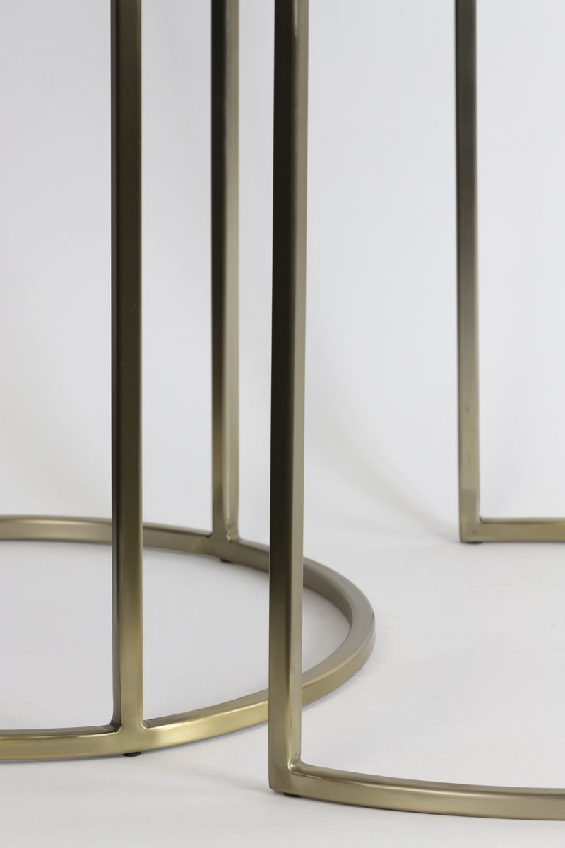 Light & Living Living Side table S/2 40x45+50x52 cm TALCA light gold House of Isabella UK
