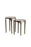 Light & Living Living Side table S/2 40x46+36x52 cm LAPAZ antique bronze+taupe House of Isabella UK