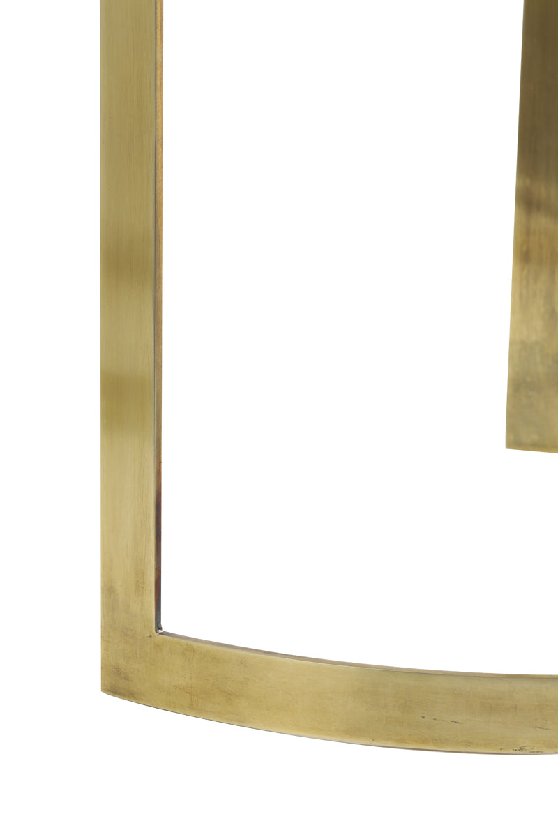 Light & Living Living Side table S/2 41x46+49x52 cm PERLATO marble whte+ant brnz House of Isabella UK