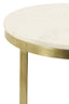 Light & Living Living Side table S/2 41x46+49x52 cm PERLATO marble whte+ant brnz House of Isabella UK