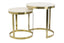 Light & Living Living Side table S/2 41x46+49x52 cm PERLATO marble whte+ant brnz House of Isabella UK