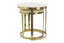 Light & Living Living Side table S/2 41x46+49x52 cm PERLATO marble whte+ant brnz House of Isabella UK