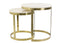 Light & Living Living Side table S/2 41x46+49x52 cm PERLATO marble whte+ant brnz House of Isabella UK