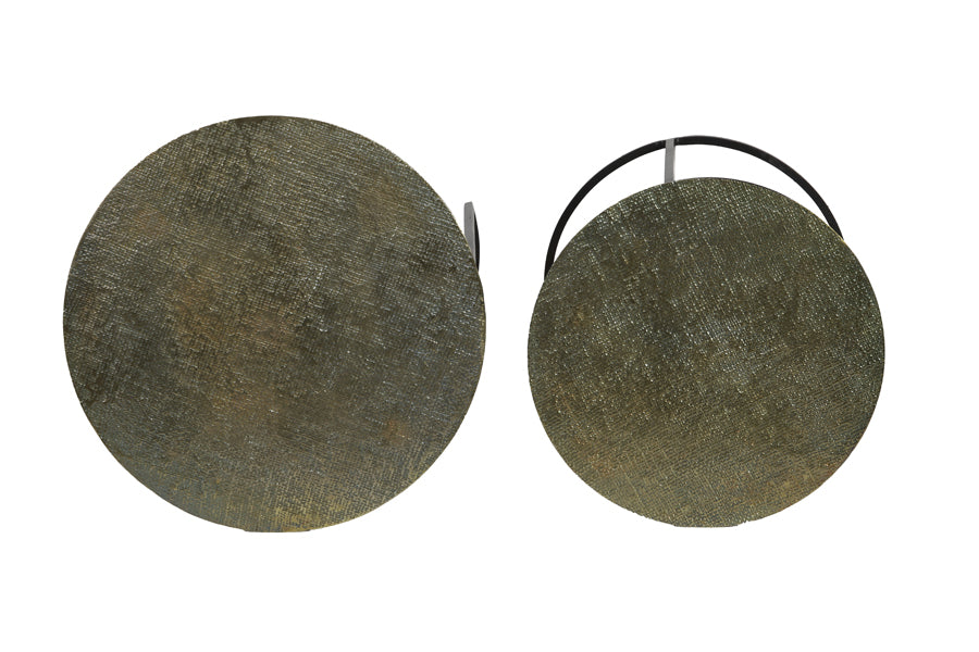 Light & Living Living Side table S/2 41x46+49x52 cm RENGO texture antique bronze House of Isabella UK