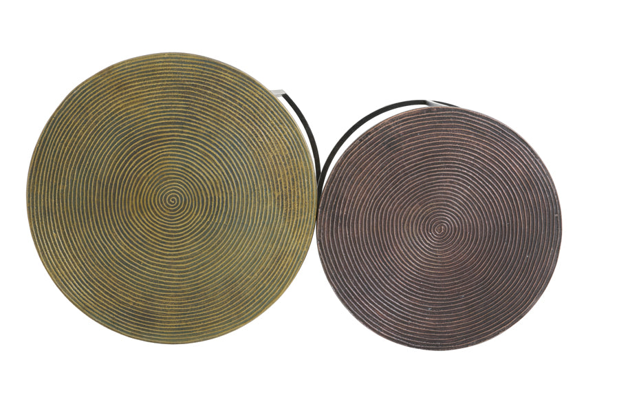 Light & Living Living Side table S/2 41x46+49x52 cm TALCA ant copper+brnz circ House of Isabella UK