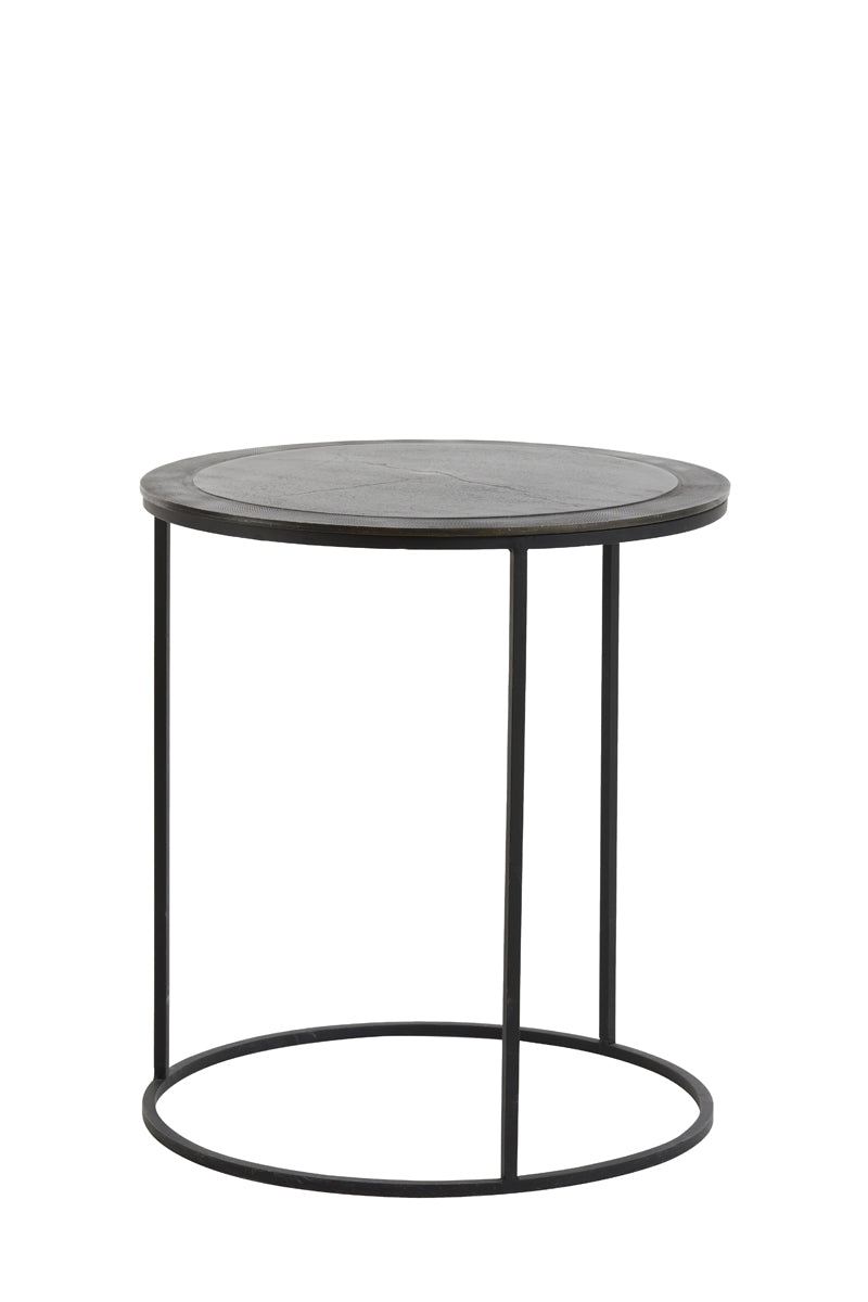 Light & Living Living Side table S/2 41x46+49x52 cm TALCA ant copper+brnz edge House of Isabella UK