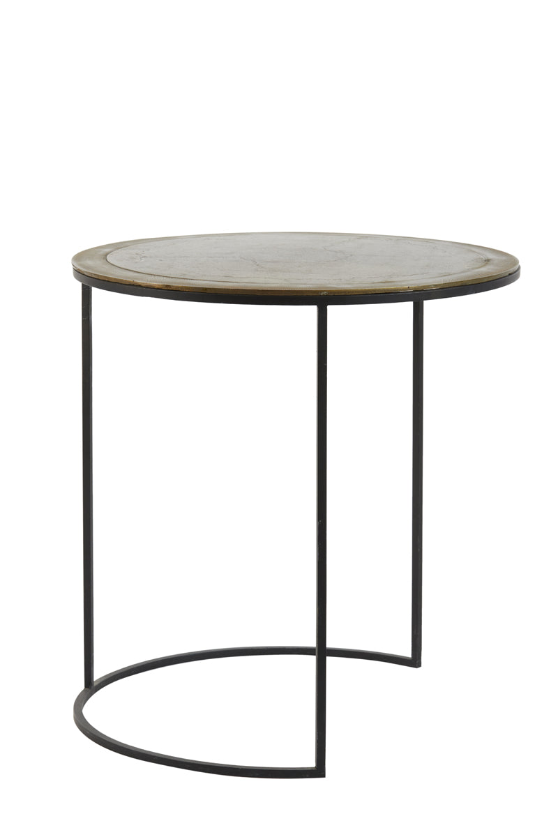Light & Living Living Side table S/2 41x46+49x52 cm TALCA ant copper+brnz edge House of Isabella UK