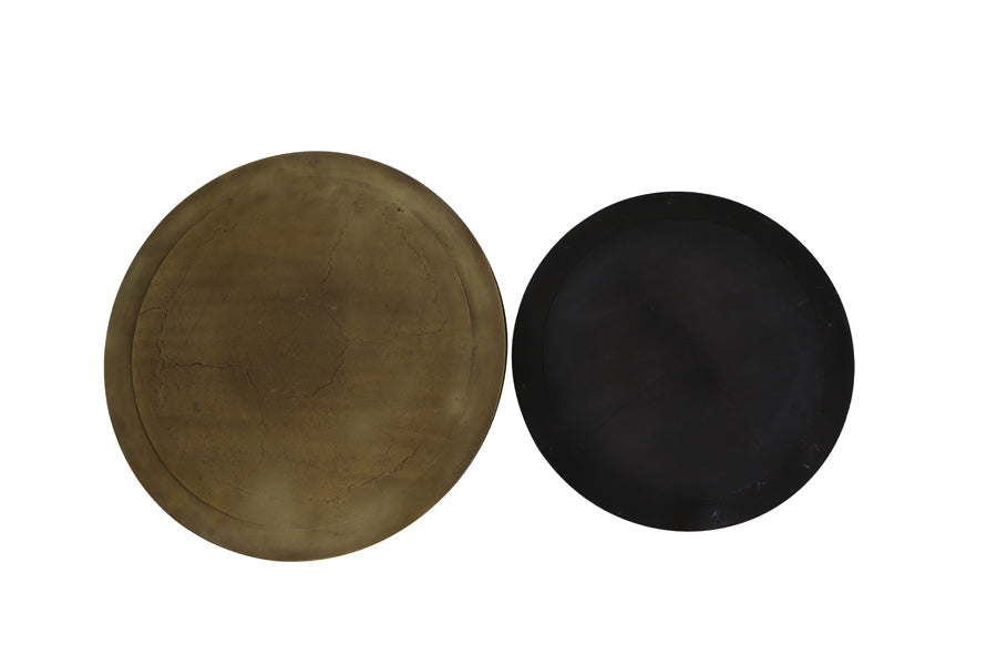 Light & Living Living Side table S/2 41x46+49x52 cm TALCA ant copper+brnz edge House of Isabella UK