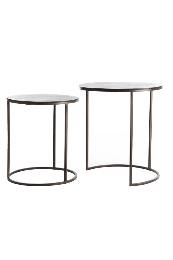 Light & Living Living Side table S/2 41x46+49x52 cm TALCA dark brown House of Isabella UK