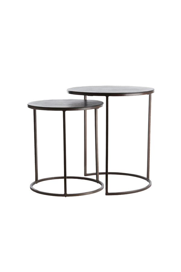 Light & Living Living Side table S/2 41x46+49x52 cm TALCA dark brown House of Isabella UK