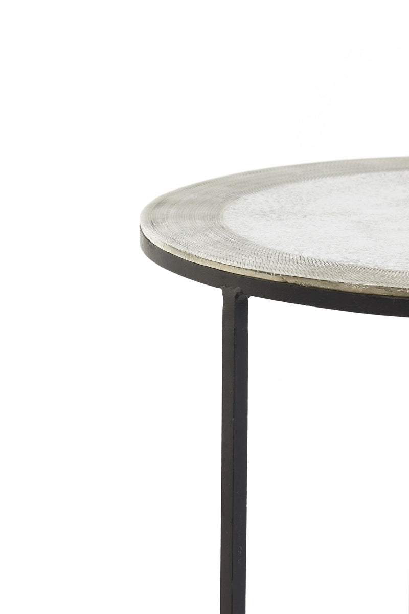 Light & Living Living Side table S/2 41x46+49x52 cm TALCA raw nickel House of Isabella UK