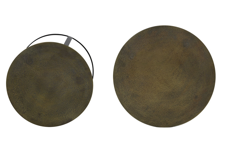 Light & Living Living Side table S/2 41x46+49x52 cm TRELO antique bronze-black House of Isabella UK