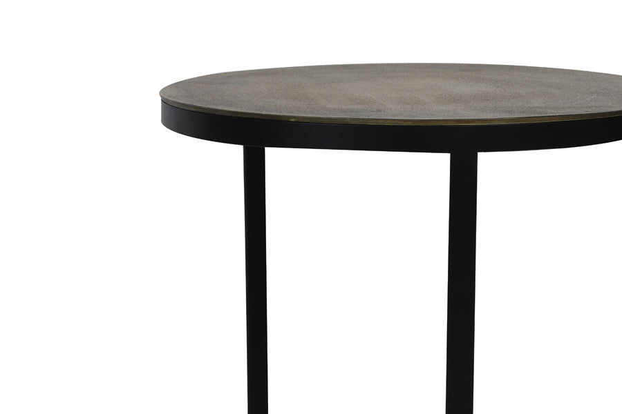 Light & Living Living Side table S/2 41x46+49x52 cm TRELO antique bronze-black House of Isabella UK
