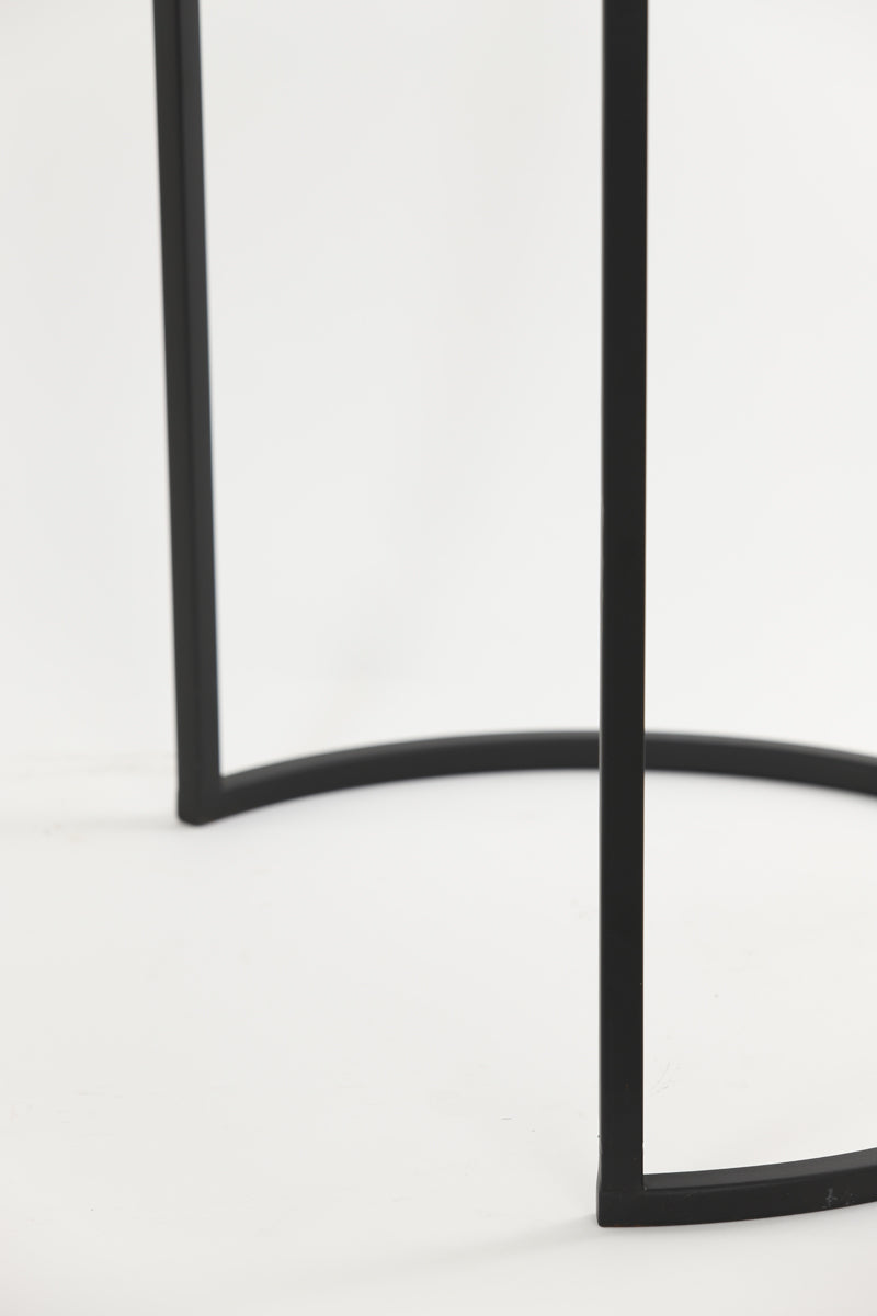 Light & Living Living Side table S/2 41x48+49x53,5 cm ALFIO brown marble+black House of Isabella UK