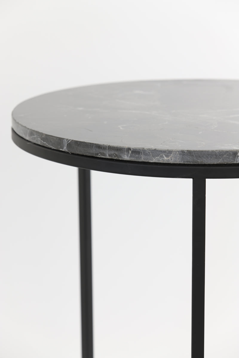 Light & Living Living Side table S/2 41x48+49x53,5 cm ALFIO brown marble+black House of Isabella UK