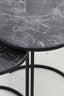Light & Living Living Side table S/2 41x48+49x53,5 cm ALFIO brown marble+black House of Isabella UK