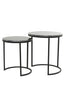 Light & Living Living Side table S/2 41x48+49x53,5 cm ALFIO brown marble+black House of Isabella UK
