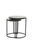 Light & Living Living Side table S/2 41x48+49x53,5 cm ALFIO brown marble+black House of Isabella UK