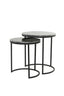 Light & Living Living Side table S/2 41x48+49x53,5 cm ALFIO brown marble+black House of Isabella UK