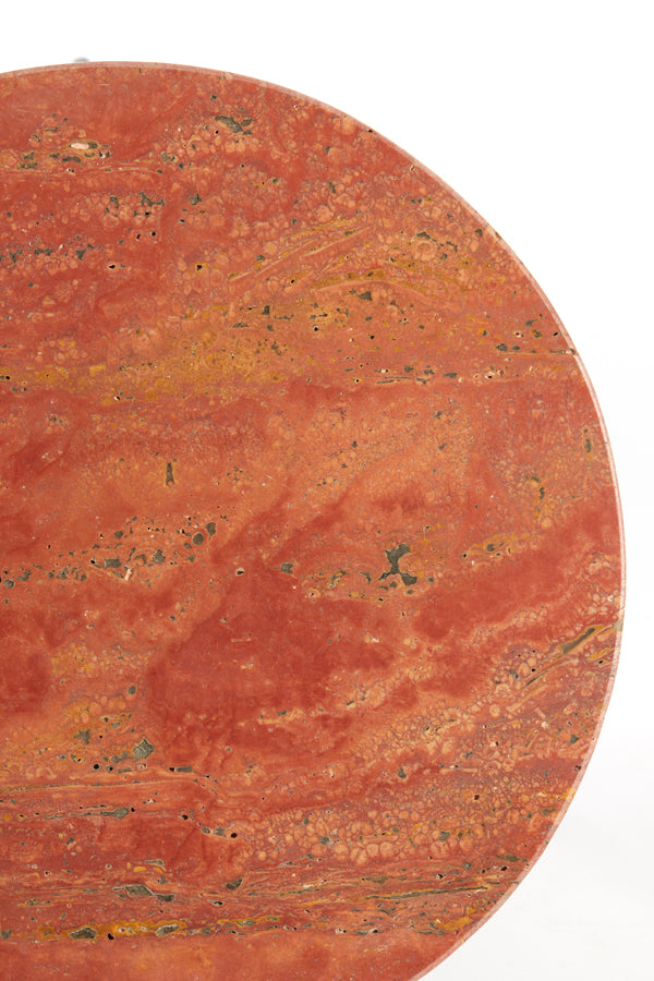 Light & Living Living Side table S/2 41x49+48x53 cm ZECA red travertine+d brown House of Isabella UK
