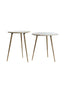 Light & Living Living Side table S/2 41x49+48x53 cm ZECA taupe marble+antique br House of Isabella UK