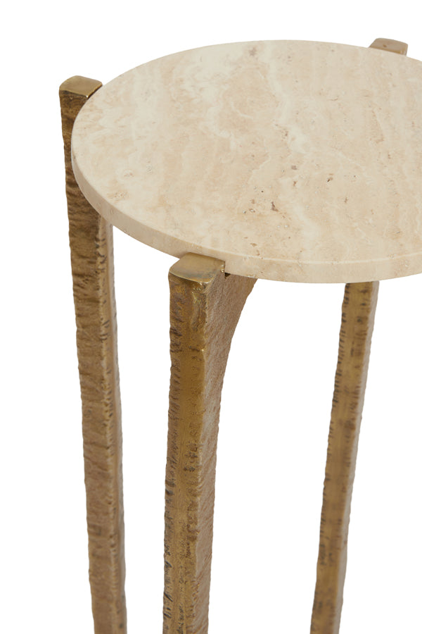 Light & Living Living Side table S/2 41x54+45x64 cm KANAE travertine sand+ant br House of Isabella UK