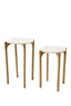 Light & Living Living Side table S/2 41x54+45x64 cm KANAE travertine sand+ant br House of Isabella UK