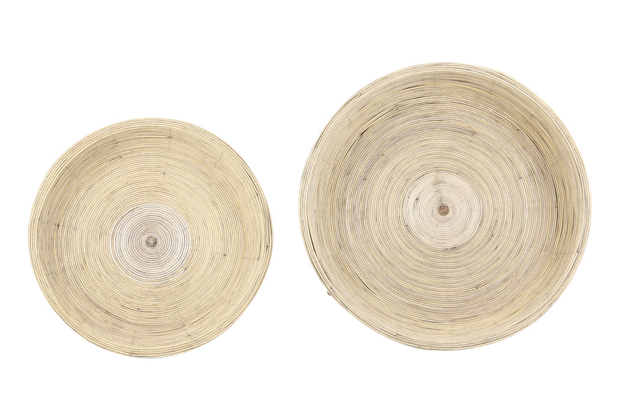 Light & Living Living Side table S/2 46x38,5+56x48 cm COLON rattan natural House of Isabella UK