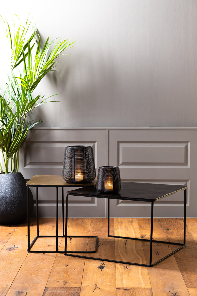 Light & Living Living Side table S/2 46x46x45+62x62x41 cm LEBU ant copper+bronze House of Isabella UK