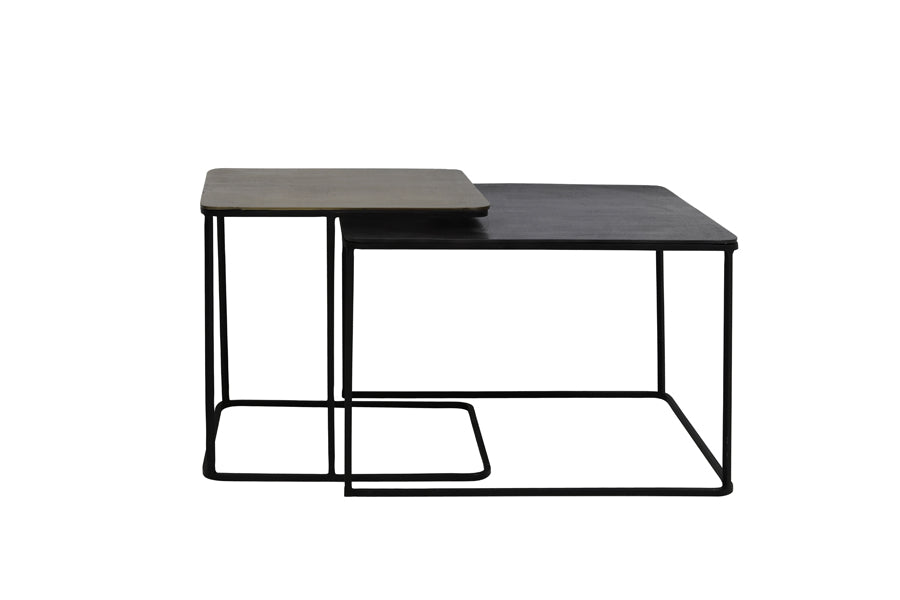 Light & Living Living Side table S/2 46x46x45+62x62x41 cm LEBU ant copper+bronze House of Isabella UK