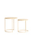 Light & Living Living Side table S/2 50x40+52x46 cm SADAR sand+l brown spotted House of Isabella UK