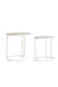 Light & Living Living Side table S/2 50x40+52x46 cm SADAR white+lght gry spotted House of Isabella UK