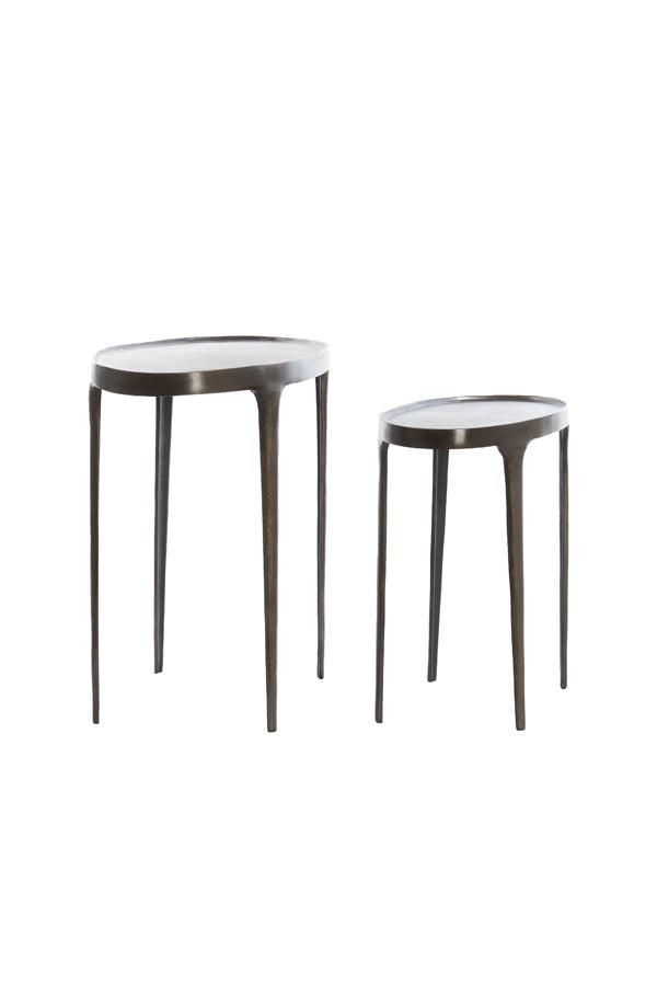Light & Living Living Side table S/2 55x25,5x44+70x33x53 cm ARICA dark brown House of Isabella UK