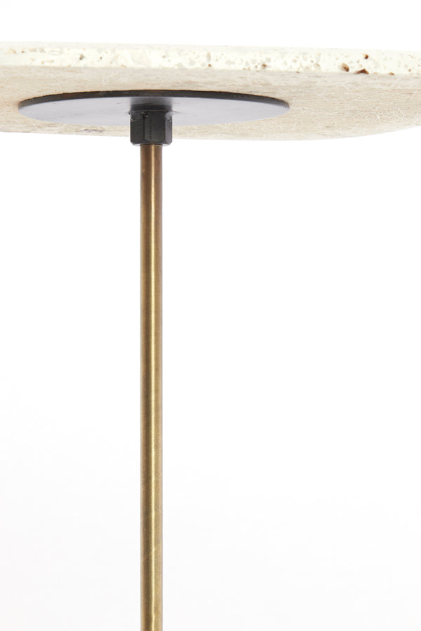 Light & Living Living Side table S/2 max 37,5x37,5x54 cm GIA trav white+d brn-brnz House of Isabella UK