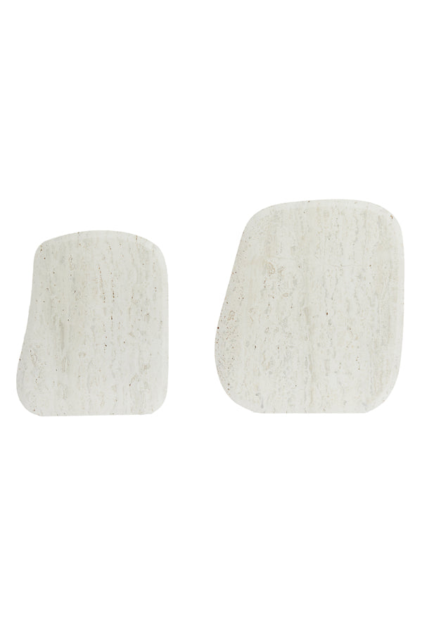 Light & Living Living Side table S/2 max 37,5x37,5x54 cm GIA trav white+d brn-brnz House of Isabella UK