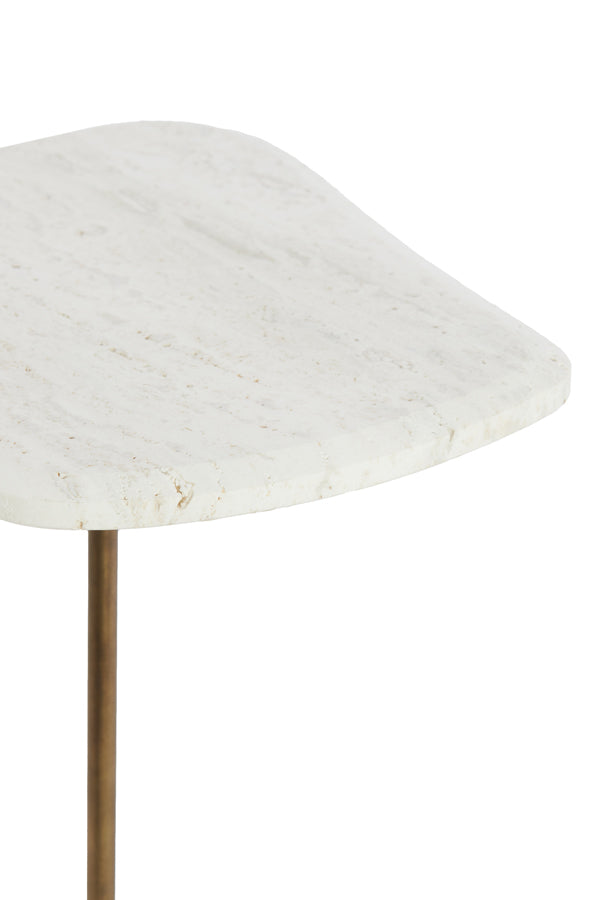Light & Living Living Side table S/2 max 37,5x37,5x54 cm GIA trav white+d brn-brnz House of Isabella UK