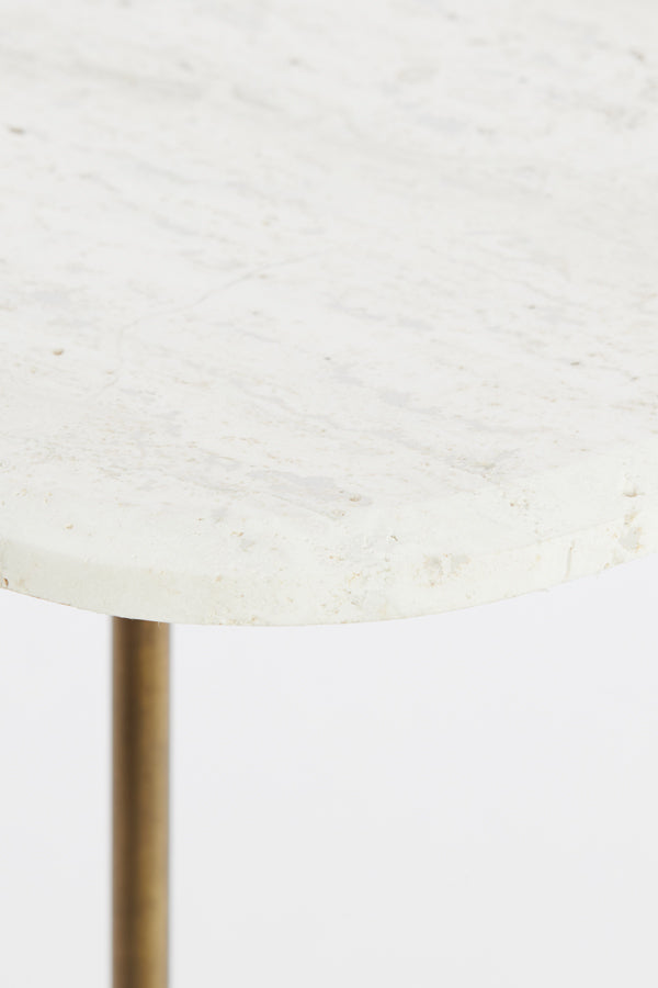 Light & Living Living Side table S/2 max 37,5x37,5x54 cm GIA trav white+d brn-brnz House of Isabella UK
