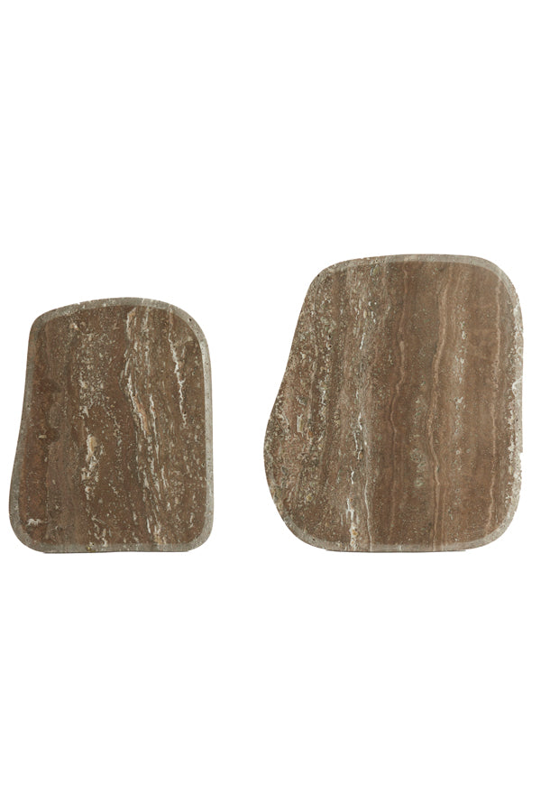 Light & Living Living Side table S/2 max 37,5x37,5x59,5 cm GIA trav brown+bronze House of Isabella UK