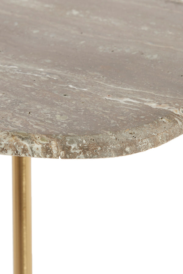 Light & Living Living Side table S/2 max 37,5x37,5x59,5 cm GIA trav brown+bronze House of Isabella UK