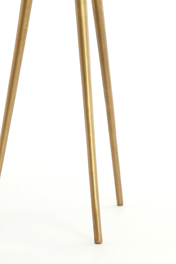 Light & Living Living Side table S/2 max 43x53 cm PRATO marble white+ant bronze House of Isabella UK