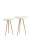 Light & Living Living Side table S/2 max 43x53 cm PRATO marble white+ant bronze House of Isabella UK