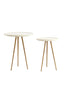 Light & Living Living Side table S/2 max 43x53 cm PRATO marble white+ant bronze House of Isabella UK