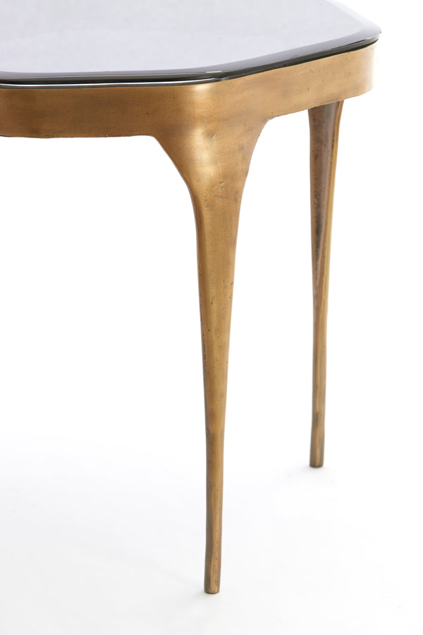 Light & Living Living Side table S/2 max 50x45,5x50 cm AVI glass smoke+ant bronze House of Isabella UK