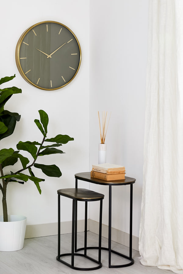 Light & Living Living Side table S/2 max 53x26x53 cm BOCOV antique bronze-black House of Isabella UK