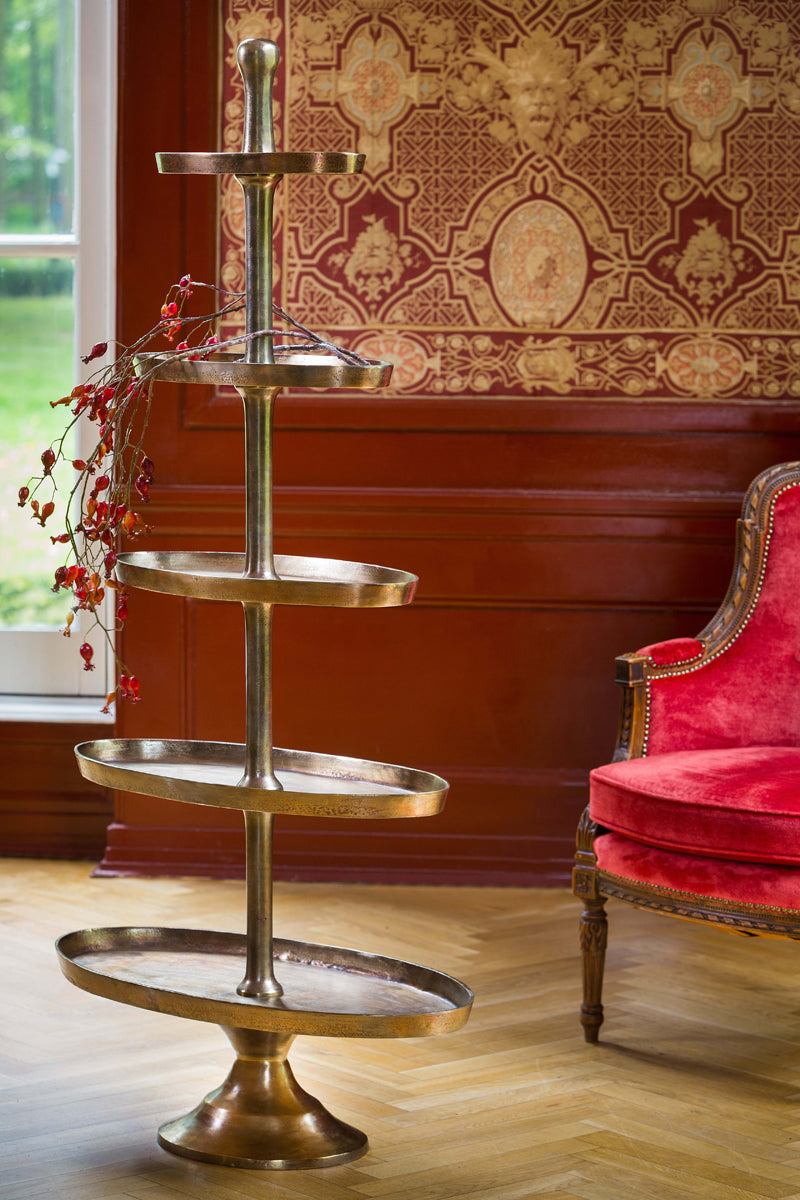 Light & Living Living Stand 5 layers oval 83x41x170 cm PRATO antique bronze House of Isabella UK