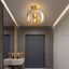Light My House Attached Ceiling / Amber Dome Semi-Flush Glass Ceiling Light E27 Black Gold Bedroom Bathroom House of Isabella UK